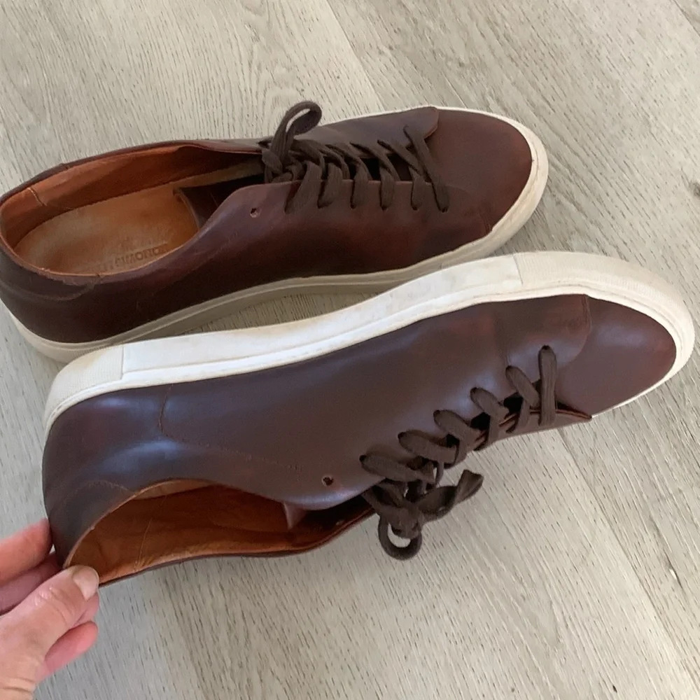 Beckett Simonon Reid golf Sneaker pull on size‎ 13 brown leather distressed